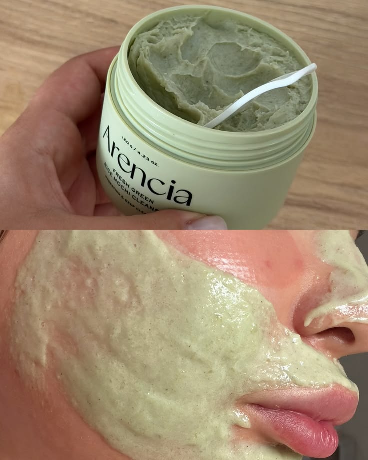 Arencia Fresh Green Rice Mochi Cleanser - textura y aplicación