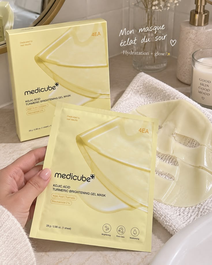 Medicube Kojic Acid Turmeric Brightening Gel Mask - caja 4 unidades
