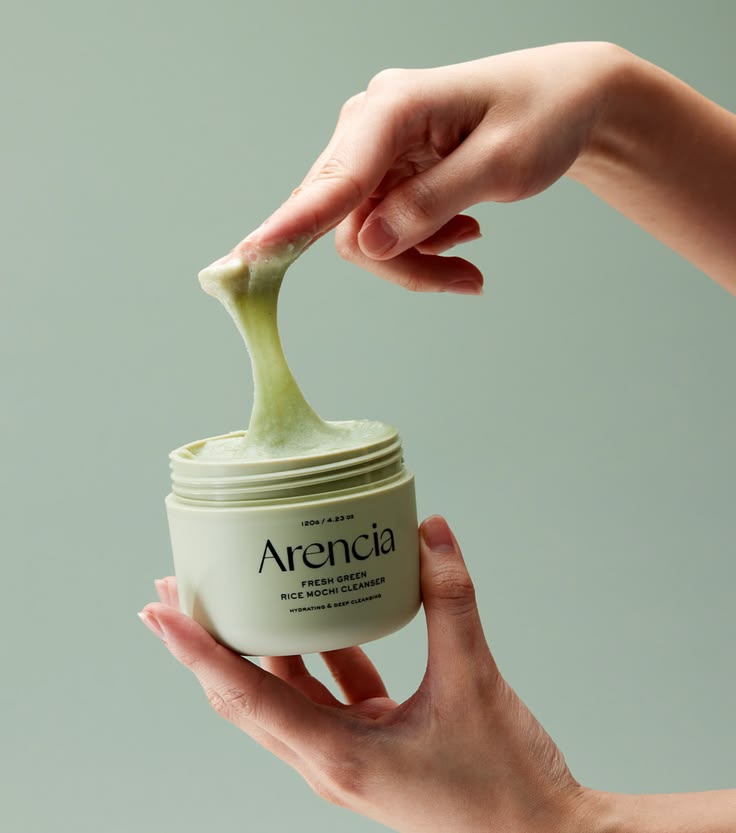 Arencia Fresh Green Rice Mochi Cleanser 120g - producto textura