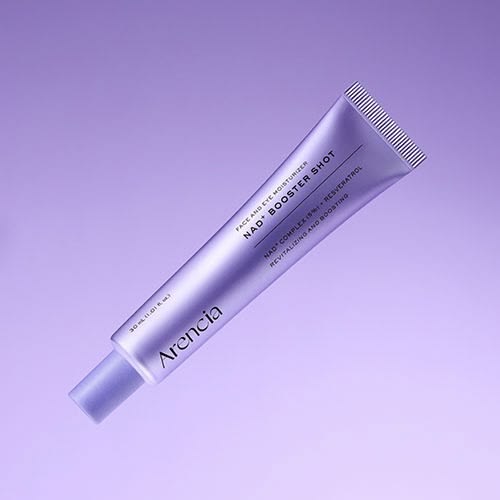 Arencia NAD+ Booster Shot Face and Eye Moisturizer - producto fondo lila