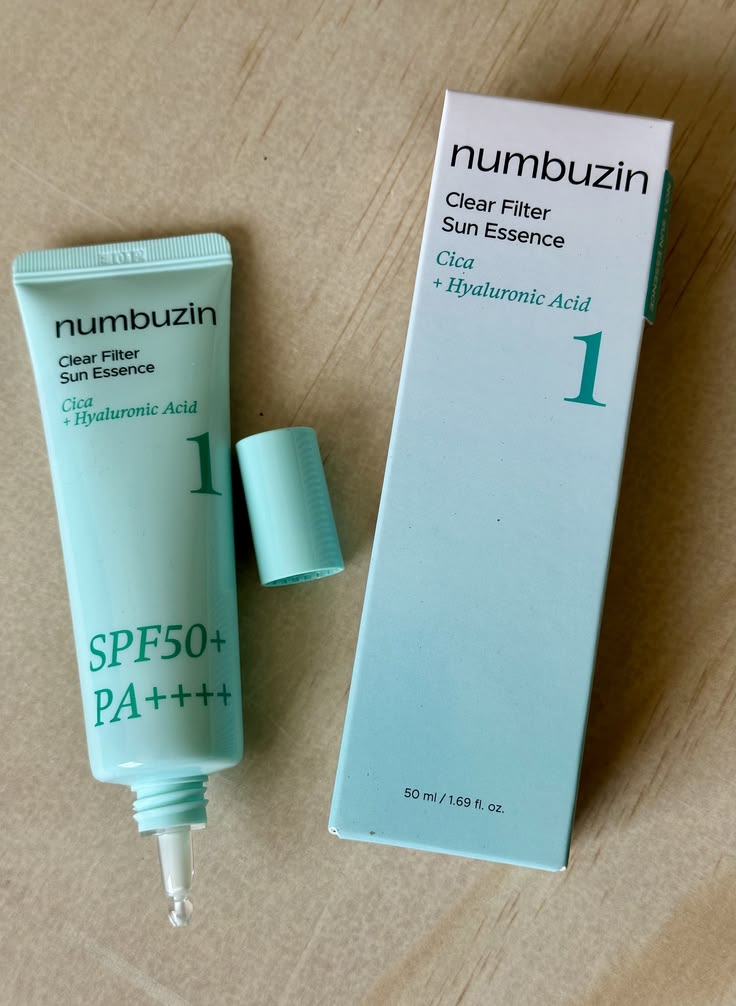 Numbuzin No. 1 Clear Filter Sun Essence - producto y caja