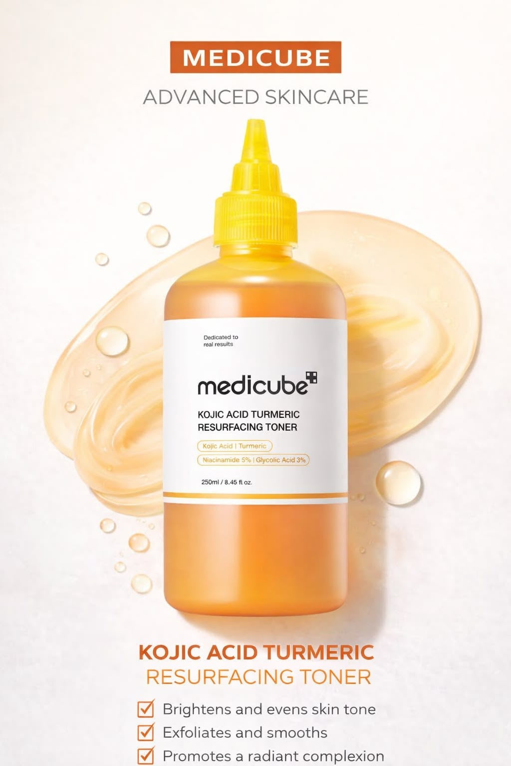 Medicube Kojic Acid Turmeric Resurfacing Toner - presentación producto