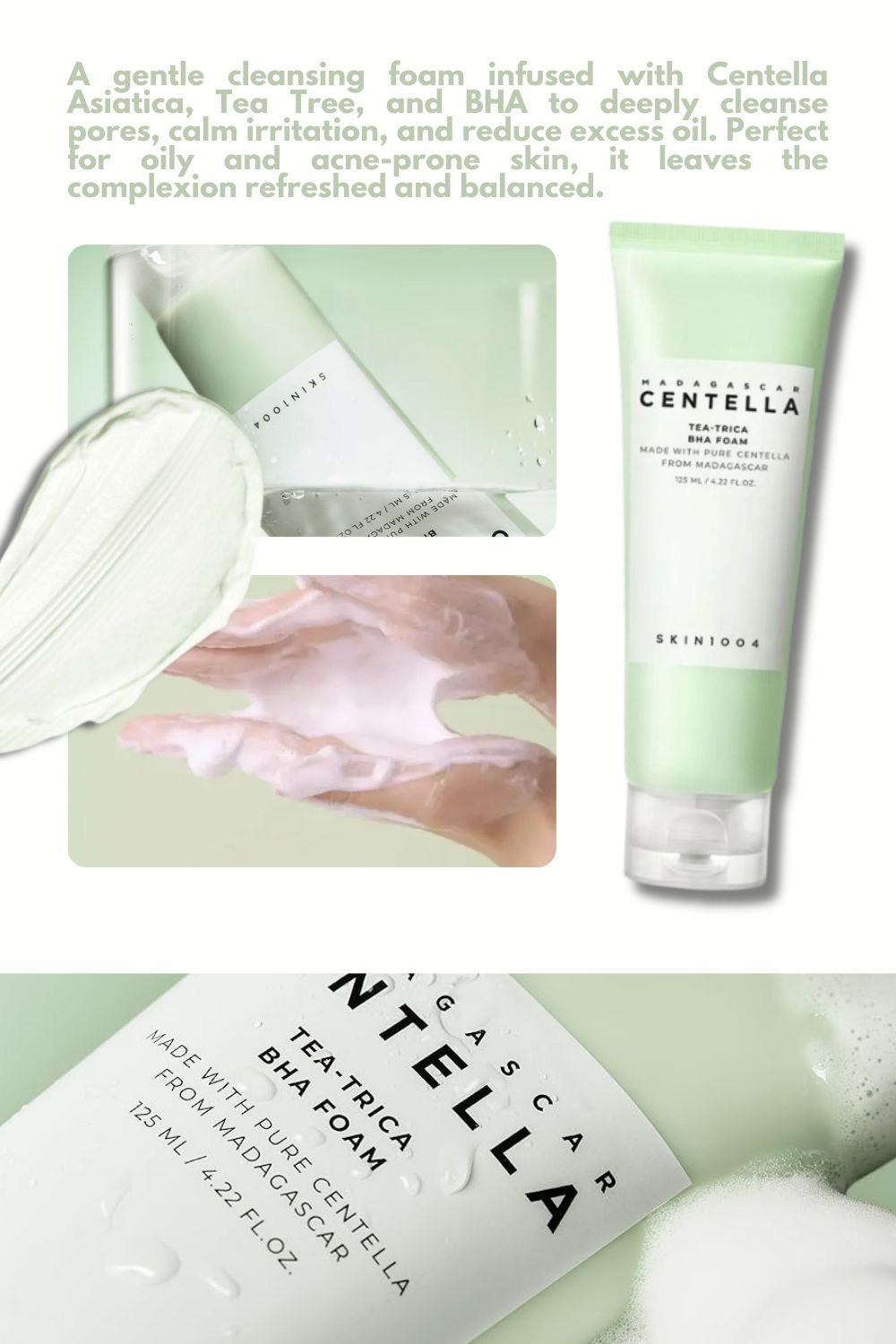 SKIN1004 Madagascar Centella Tea-Trica BHA Foam 125ml