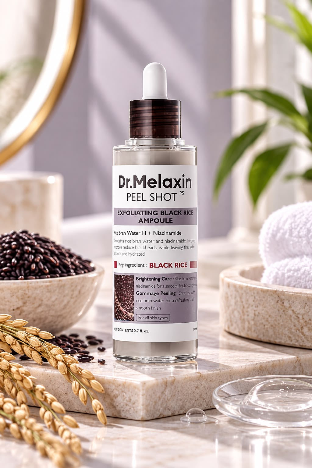 Dr.Melaxin Peel Shot Exfoliating Black Rice Ampoule 80ml
