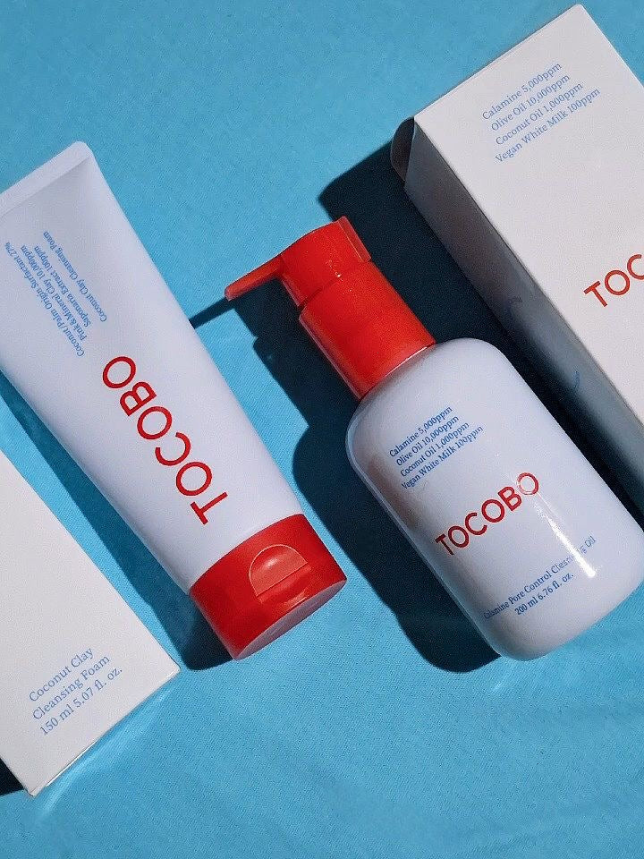 Tocobo Double Cleansing Duo – Calamine Pore Control Cleansing Oil + Coconut Clay Cleansing Foam
